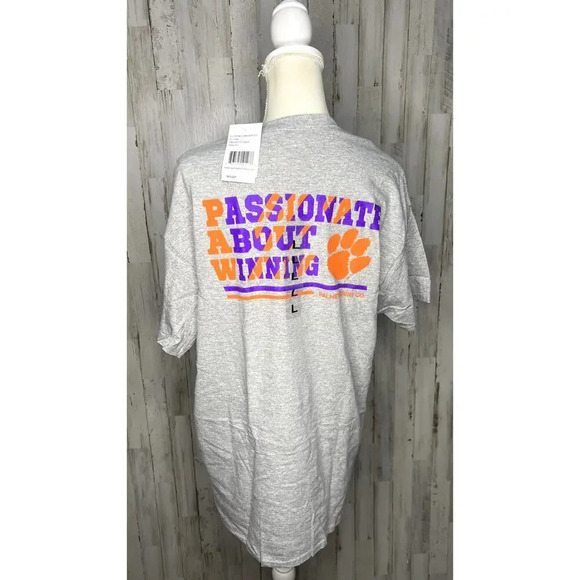 NWT Clemson Tigers "Passionate About Winning" Gray Unisex T-Shirt Size‎ Large - Picture 4 of 5